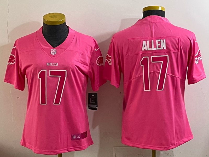 Youth Buffalo Bills #17 Allen pink Nike 2025 Limited MLB Jersey 006->youth nfl jersey->Youth Jersey